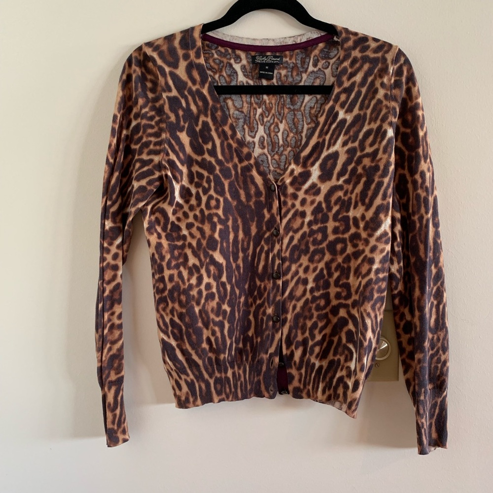 Lucky Brand Leopard Cardigan